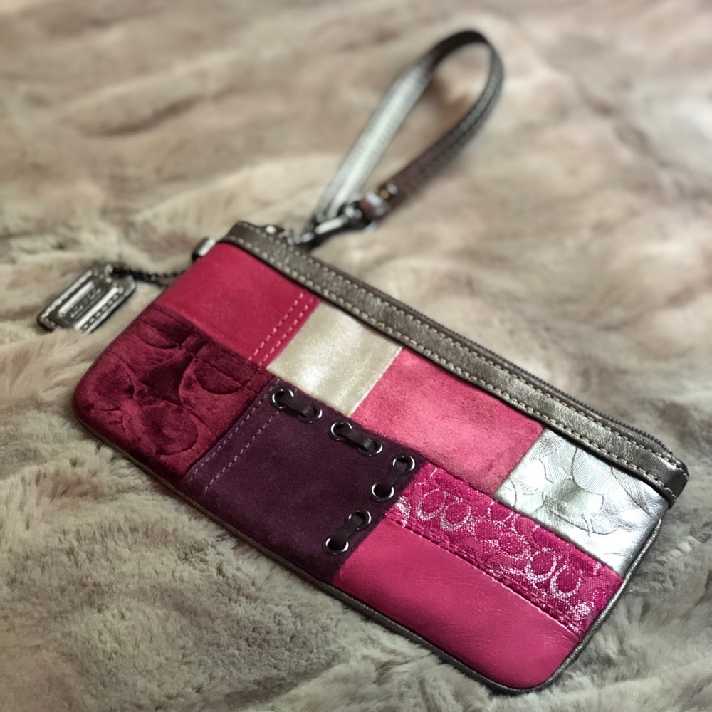 Patchwork COACH wristlet